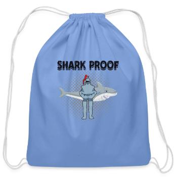 Shark proof - Shark - Cotton Drawstring Bag - carolina blue - Front
