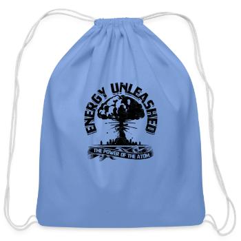Energy Unleashed: The Power of the Atom - Nuclear - Cotton Drawstring Bag - carolina blue - Front