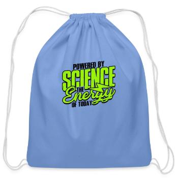 Powered by Science: The Energy of Today - Nuclear - Cotton Drawstring Bag - carolina blue - Front