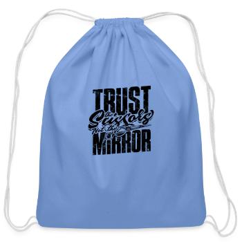 Trust the scissors, not the mirror - Barber - Cotton Drawstring Bag - carolina blue - Front