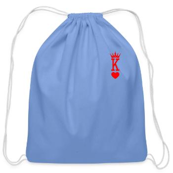 King of Hearts King Queen Couple Halloween Costume - Cotton Drawstring Bag - carolina blue - Front