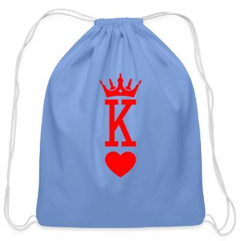King of Hearts King Queen Couple Halloween Costume - Cotton Drawstring Bag - carolina blue - Front