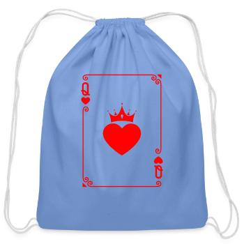 Queen of Heart King Queen Couple Halloween Costume - Cotton Drawstring Bag - carolina blue - Front