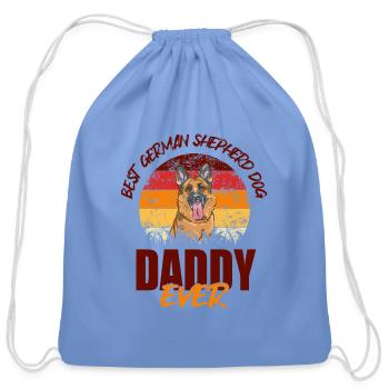 German Shephard Daddy - Cotton Drawstring Bag - carolina blue - Front