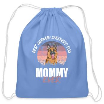 Best German Shephard Mommy - Cotton Drawstring Bag - carolina blue - Front