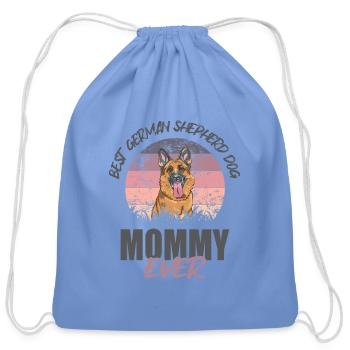 Best German Shephard Mommy - Cotton Drawstring Bag - carolina blue - Front