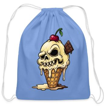 SPOOKY_ICECREAM_CONE - Cotton Drawstring Bag - carolina blue - Front