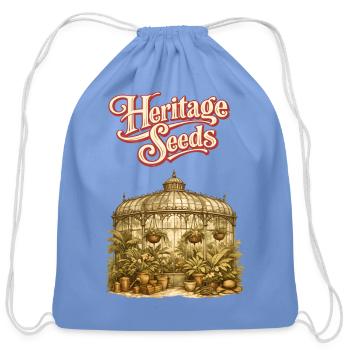 Heritage Seeds Glasshouse Vintage - Cotton Drawstring Bag - carolina blue - Front