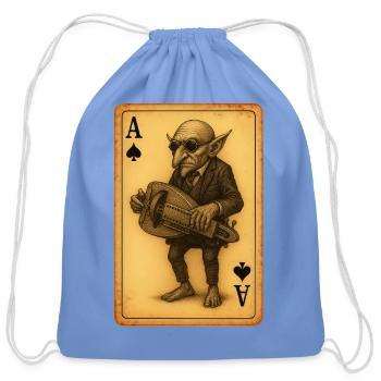 Steampunk Goblin Ace Card - Cotton Drawstring Bag - carolina blue - Front