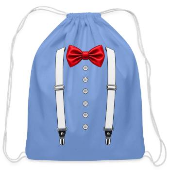 Tuxedo T-Shirt – Funny Classic Tuxed Bow Tie Shirt - Cotton Drawstring Bag - carolina blue - Front