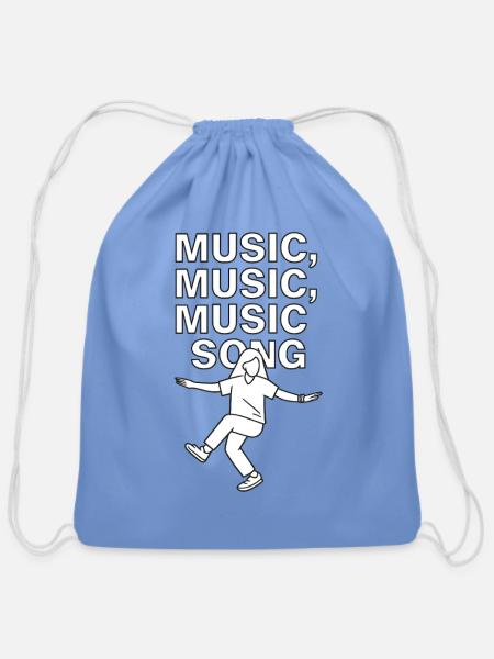 Music Song Motion Tee - Cotton Drawstring Bag - carolina blue