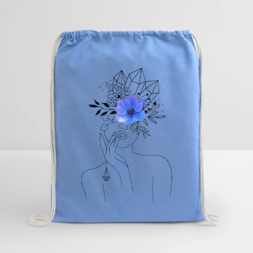 Third Eye Flower Goddess - Crystal Design - Cotton Drawstring Bag