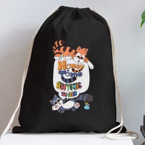 Honey and Tomo Rhymes Sharing - Cotton Drawstring Bag