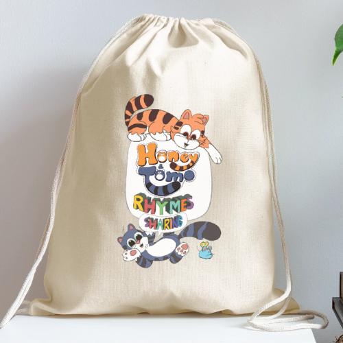 Honey and Tomo Rhymes Sharing - Cotton Drawstring Bag