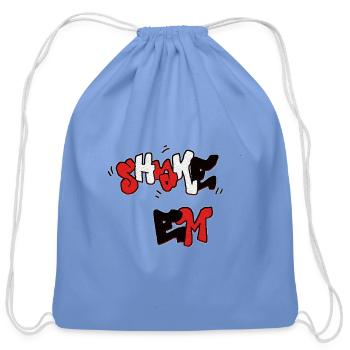 Shake Em Graffiti Typography - Cotton Drawstring Bag - carolina blue - Front
