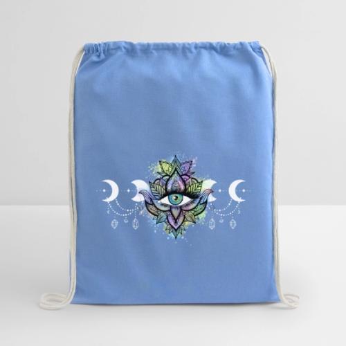 Third Eye Mandala - Moon Cycle Design - Cotton Drawstring Bag