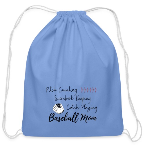 Pitch Counting Scorebook Catch Baseball Mom - Cotton Drawstring Bag