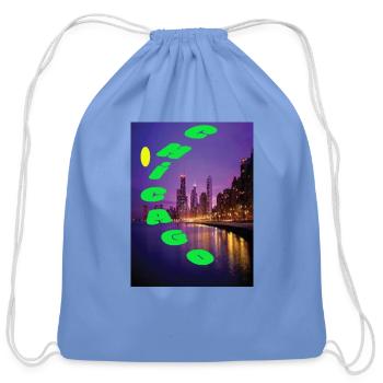 Graphic long sleeve chıgago - Cotton Drawstring Bag - carolina blue - Front