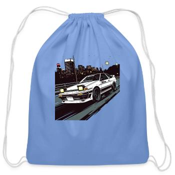 Toyota AE86 - Cotton Drawstring Bag - carolina blue - Front