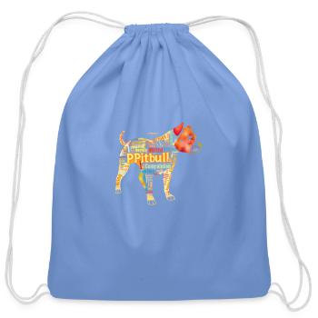 pitbull skills - Cotton Drawstring Bag - carolina blue - Front