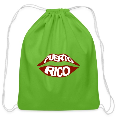 Puerto Rico Lips - Cotton Drawstring Bag