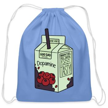 Dopamine Berry Juice Box - Cotton Drawstring Bag - carolina blue - Front