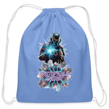 Unstoppable Energy Armor Neon Burst - Cotton Drawstring Bag - carolina blue - Front