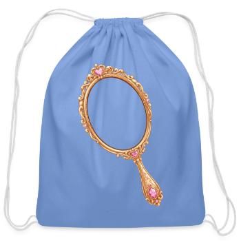 Hand mirror for personal photos & designs - Cotton Drawstring Bag - carolina blue - Front