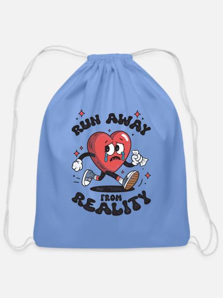 RUNAWAY FROM REALITY - Cotton Drawstring Bag - carolina blue
