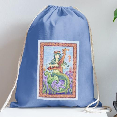 Mermaid Musician - Cotton Drawstring Bag