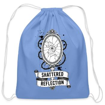 Shattered Mirror Art Shattered Reflection - Cotton Drawstring Bag - carolina blue - Front