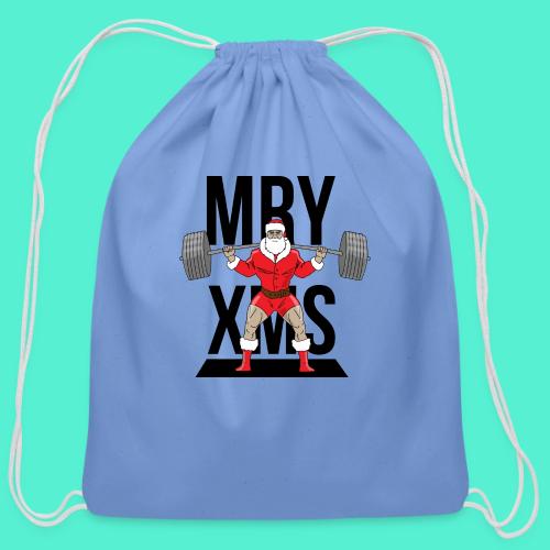 Santa lifts - Cotton Drawstring Bag