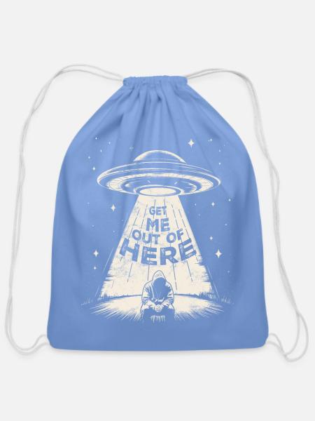 Get me out of here - Cotton Drawstring Bag - carolina blue