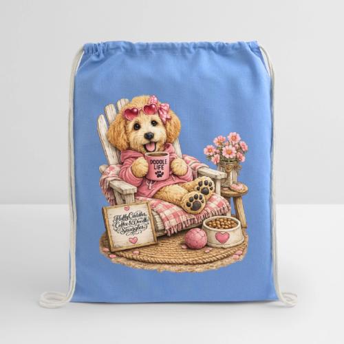 Just Enjoying Life Doodle Dog - Cotton Drawstring Bag