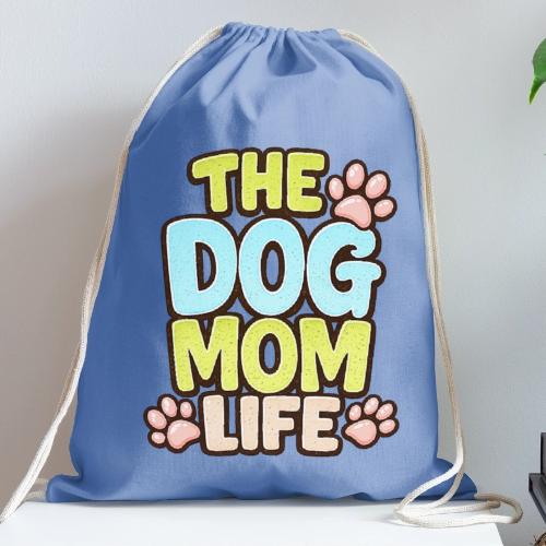 The Dog Mom Life Retro Vintage Dog Lover - Cotton Drawstring Bag