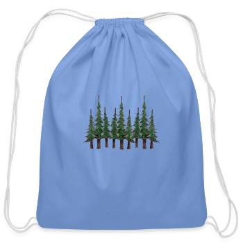 Pine Tree - Cotton Drawstring Bag - carolina blue - Front