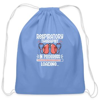 Respiratory Therapist In Progress - Future RT RRT - Cotton Drawstring Bag - carolina blue - Front