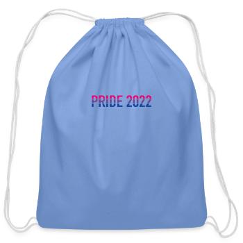 Bi Pride 2022 LGBT Bisexual Pride March or Parade - Cotton Drawstring Bag - carolina blue - Front