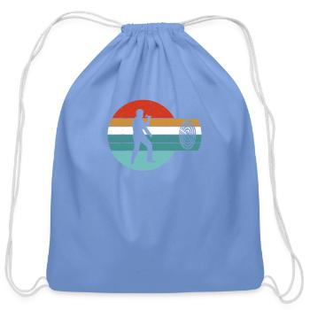 Retro Vintage Style Dartboard - Funny Dart Game - Cotton Drawstring Bag - carolina blue - Front