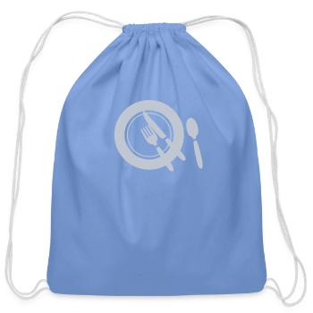 Meal Serves Plate Icon Full Of Bbq - Cotton Drawstring Bag - carolina blue - Front