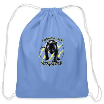 Low Poly Panther Predator Mode - Cotton Drawstring Bag - carolina blue - Front
