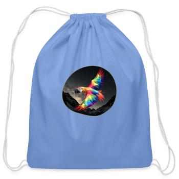 Low Poly Parrot - Cotton Drawstring Bag - carolina blue - Front