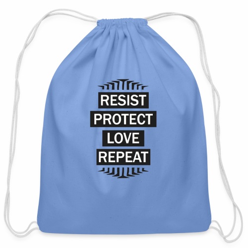 resist repeat - Cotton Drawstring Bag