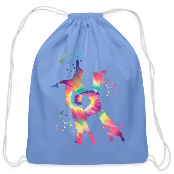 Latin Dancing Couple Watercolor Dancer - Cotton Drawstring Bag - carolina blue - Front