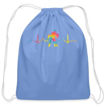 Latin Dancing Couple Heartbeat Dancer - Cotton Drawstring Bag - carolina blue - Front