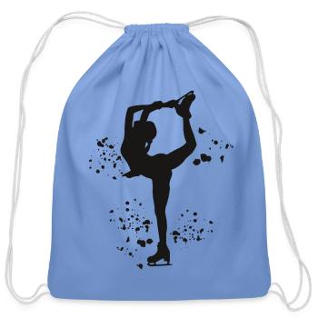 Ice Skater Figure Skating Ice Skating - Cotton Drawstring Bag - carolina blue - Front