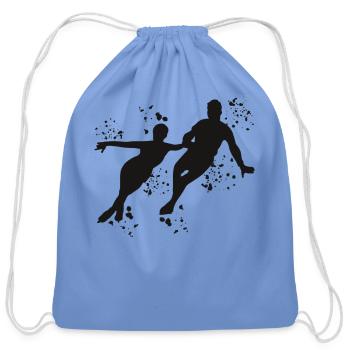Ice Skater Figure Skating Ice Skating - Cotton Drawstring Bag - carolina blue - Front