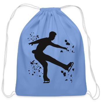 Ice Skater Figure Skating Ice Skating - Cotton Drawstring Bag - carolina blue - Front