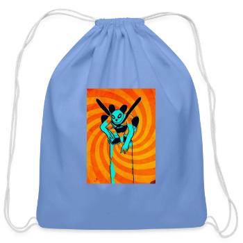 Neon Panda Acrobat the playground of yin and yang. - Cotton Drawstring Bag - carolina blue - Front