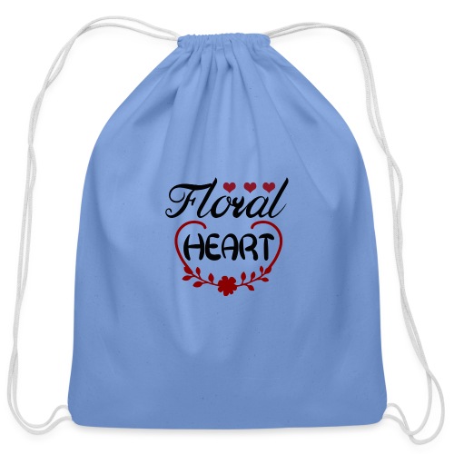 Floral Heart Phrase 5485896 - Cotton Drawstring Bag